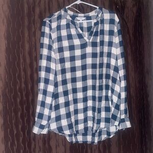 Xl time and tru partial button down flannel